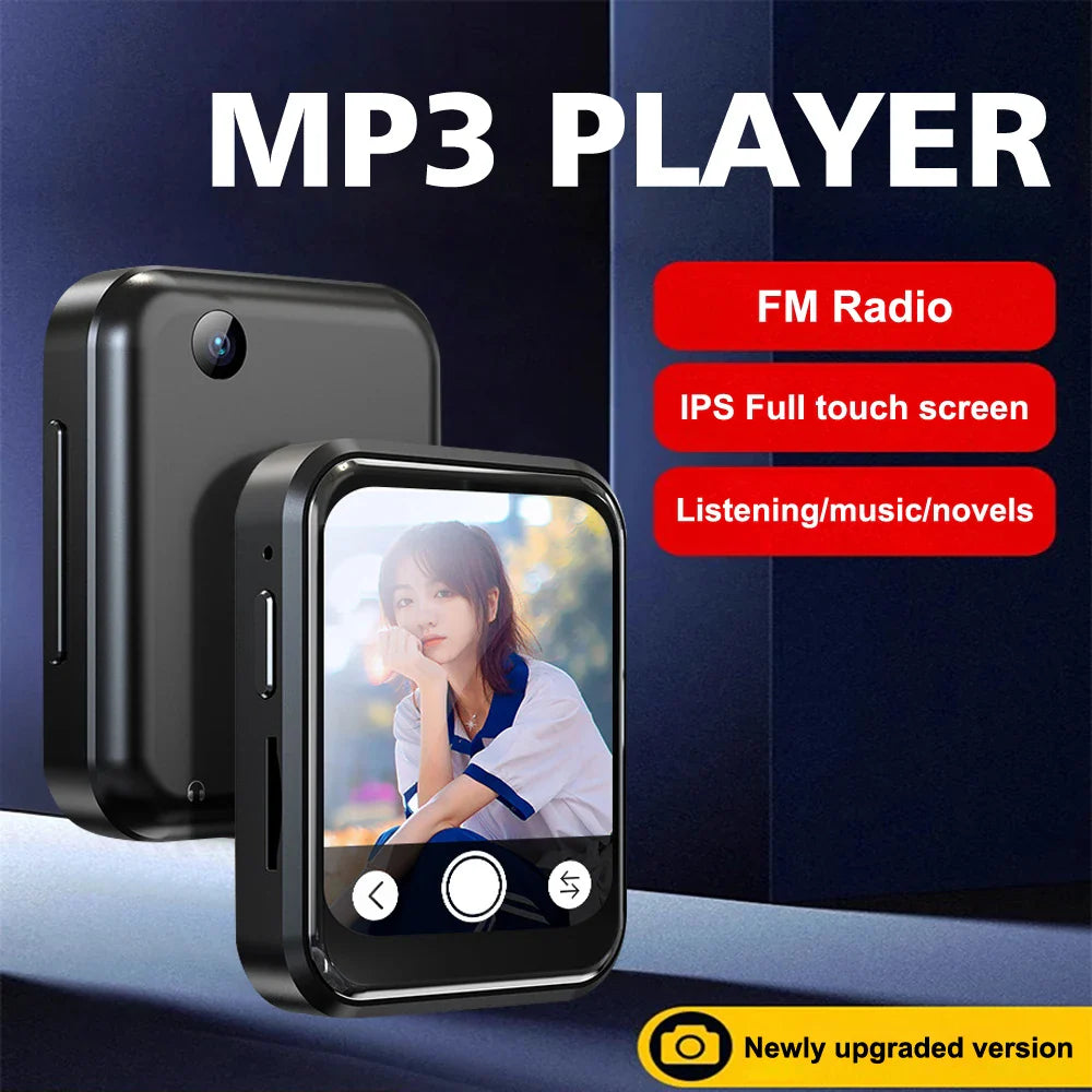 MP3 Music Player with Bluetooth 5.4 - HiFi MP4 Walkman, Full Touch Screen, Built-in Speaker, Recorder, Camera, FM & E-book
