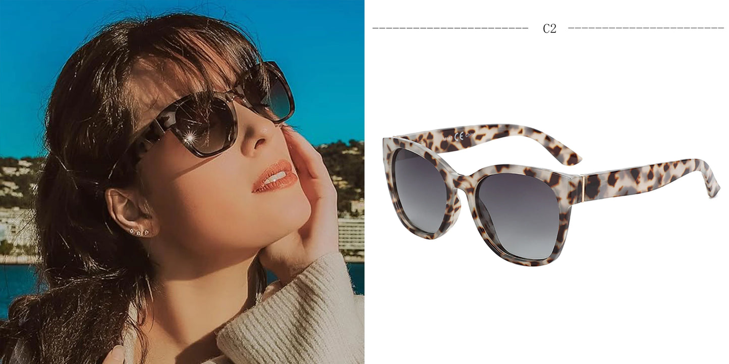 ZENOTTIC Women’s Cat Eye Polarized Sunglasses – Oversized Retro UV400 Designer Shades