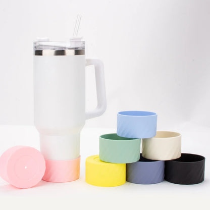 40oz Silicone Cover for Stanley Quencher Tumbler – Protective IceFlow Boot Sleeve with Handle