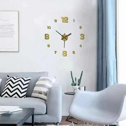 Creative Frameless DIY Wall Clock — Silent Modern Home & Office Wall Decoration for Living Room, Bedroom, and Art Spaces