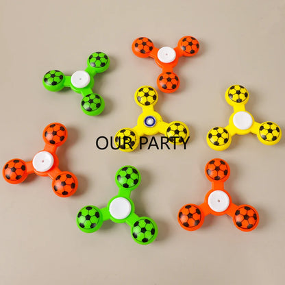 10pcs Sports-Themed Finger Gyro Toys – Football Stress Relievers for Kids Birthday, School Rewards & Pinata Favors