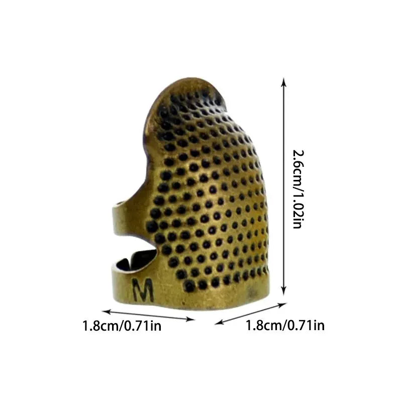 Adjustable Vintage Sewing Thimble – Handmade Non-Slip Finger Holder for Embroidery & Needlework