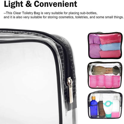 Women's Waterproof Transparent Zipper Cosmetic Bag – Toiletry Storage Pouch & Makeup Case