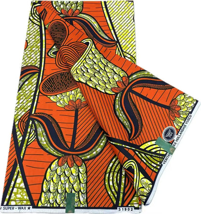 African Ankara Wax Print Fabric - 100% Cotton Batik Material for Sewing & Wholesale 6 Yards