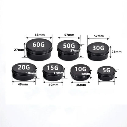 Mini Aluminum Tin Boxes – Round Metal Containers with Lids for Cosmetics, 5g-60g, Multiple Colors