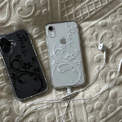 Art Flower Phone Case - Shockproof Transparent Cover for iPhone 17, 16, 15, 14 & More