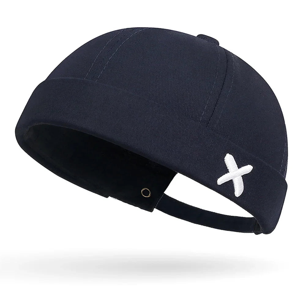 Fashion Denim Docker Cap – Brimless Skullcap Sailor Beanie Hat for Men & Women, Solid Color Adjustable Bucket Dad Cap Streetwear Style