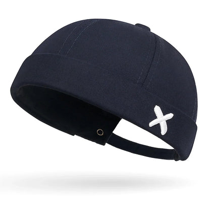 Fashion Denim Docker Cap – Brimless Skullcap Sailor Beanie Hat for Men & Women, Solid Color Adjustable Bucket Dad Cap Streetwear Style