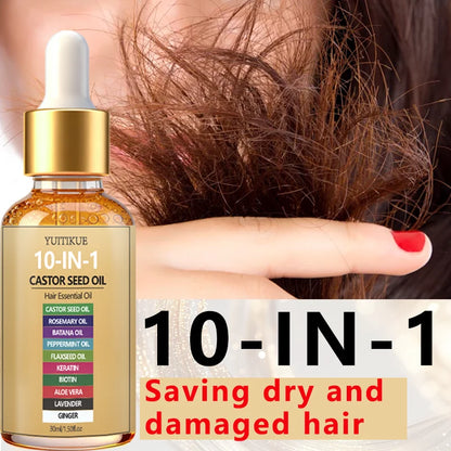 Castor Seed Hair Oil - 10-in-1 Batana, Rosemary & Biotin Nourishing Hair & Scalp Treatment