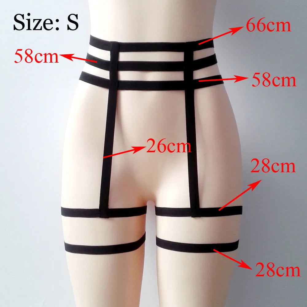 Elastic Cage Chain Leg Garter Belt – Hollow Suspender Strap Harness for Women