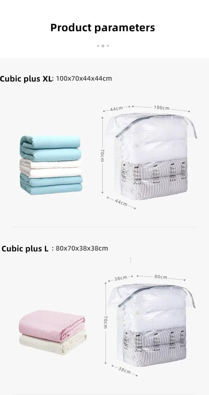 New Patented Vacuum Storage Bags – Large Plastic Bags for Clothes, Blankets, Compression, Travel Accessories