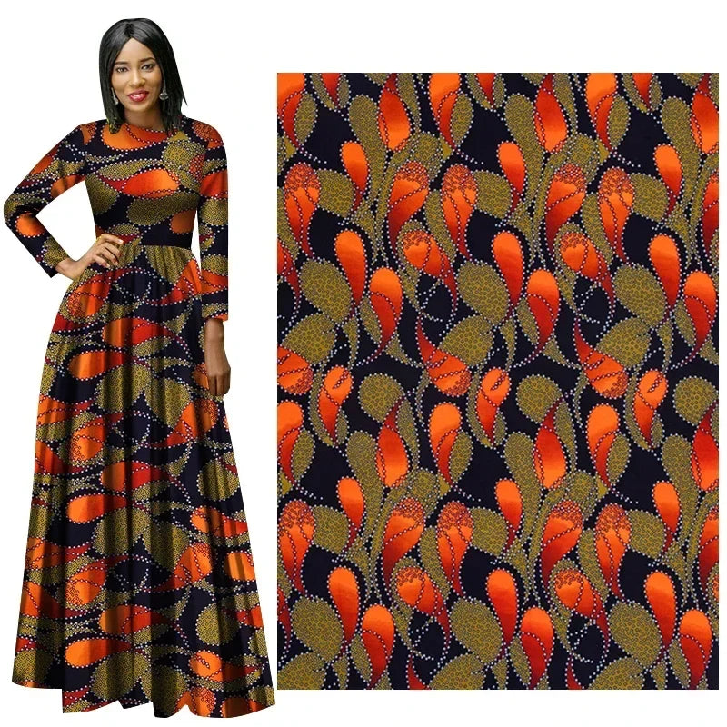 African Ankara Wax Print Fabric by the Yard - 3/6 Yards Party Dress Sewing Cloth FP6625