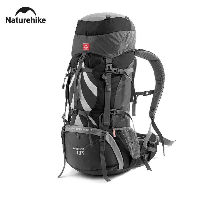 Naturehike 70L Camping Backpack — Large Capacity Ergonomic Hiking & Trekking Bag for Men with Rain Cover