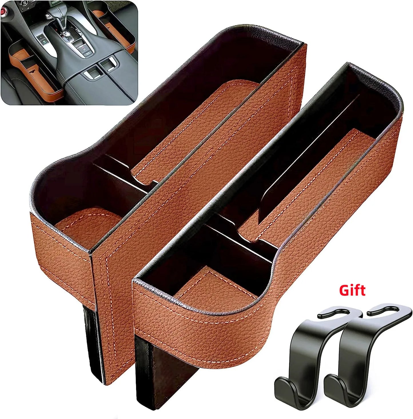 Car Seat Gap Filler Organizer – Leather Multifunctional Storage Box for Car Seat Gap Management & Automotive Accessories