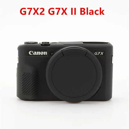 Canon G7X Mark II Silicone Camera Case - Soft Rubber Protective Skin Cover with Lens Protector for G7XII G7X2 G7X3 G7XIII