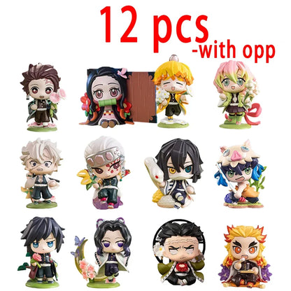 Anime Demon Slayer Blind Box Figures — 1-12pcs Tanjiro & Nezuko PVC Model Ornaments, Kids Christmas & Halloween Gift