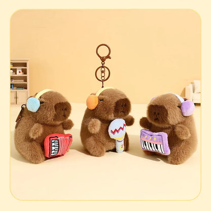 Kawaii Plush Capybara Keychain – Cute Cartoon Capybara Pendant Backpack Accessory