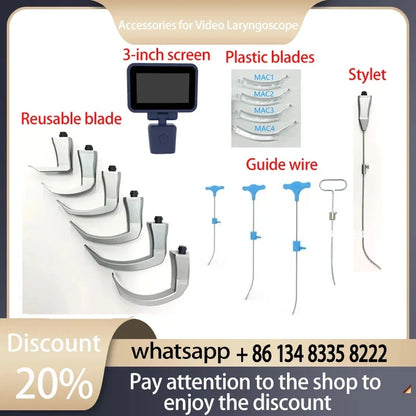 3.5-Inch Touch Screen Video Laryngoscope with Reusable Sterilizable Blades – Digital Laryngoscope, Mexico Warehouse Delivery