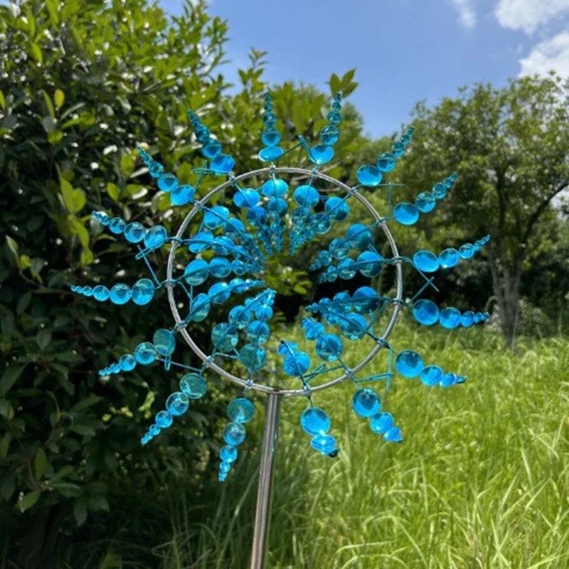 Outdoor Metal Wind Spinner – Rotating Windmill Garden Decoration & Yard Art