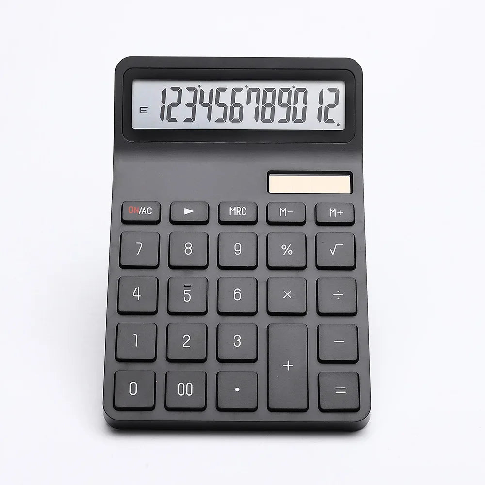 12-Digit Solar Calculator – Dual Power Supply Electronic Financial Accounting Calculator for Home, Office & School Use
