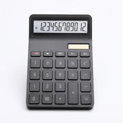 12-Digit Solar Calculator – Dual Power Supply Electronic Financial Accounting Calculator for Home, Office & School Use