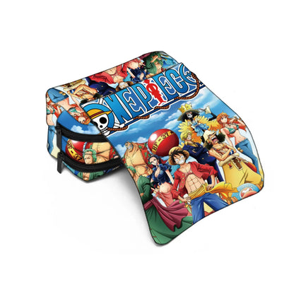 One Piece Pencil Case – Large Capacity Anime Pen Bag with Luffy & Zoro Print for Students & Gifts