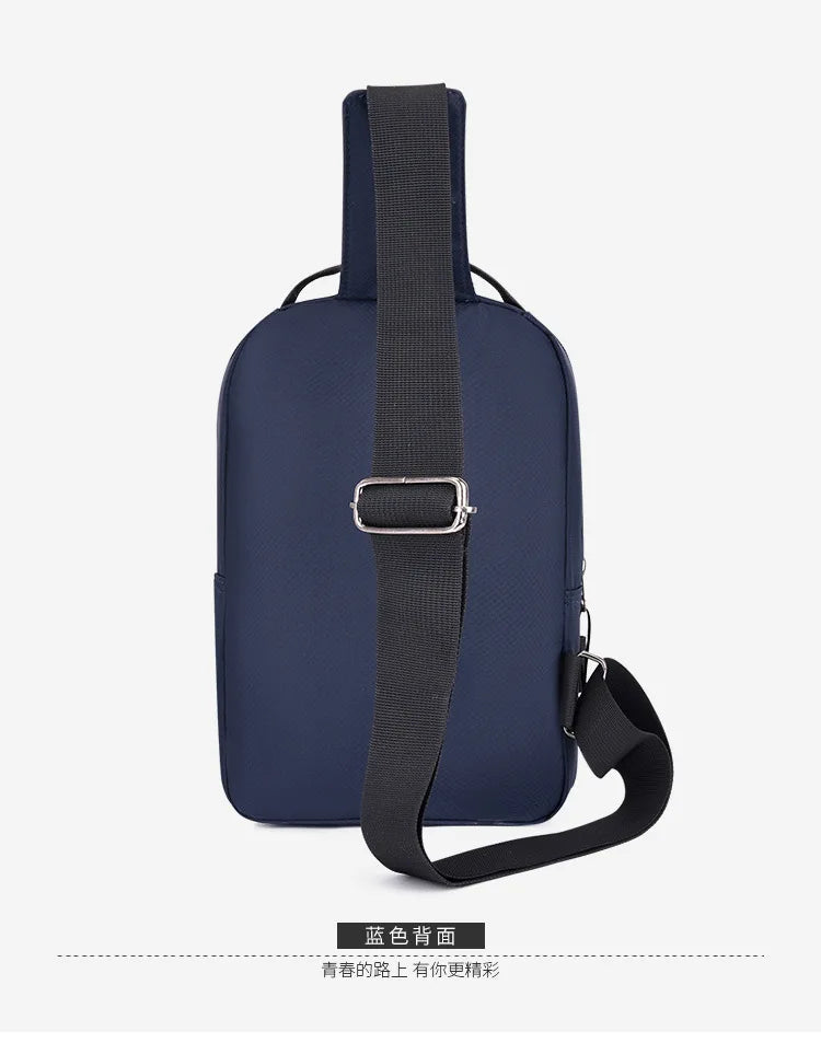 Men’s Chest Bag – Large Capacity Lightweight Nylon Crossbody Shoulder Backpack for Travel, Korean Style