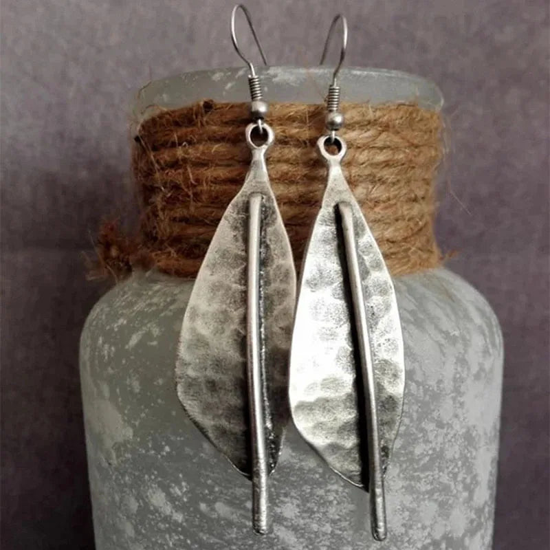 Vintage Ethnic Antique Metal Drop Earrings – Hollow Handmade Punk Statement Dangle Earrings for Women Jewelry