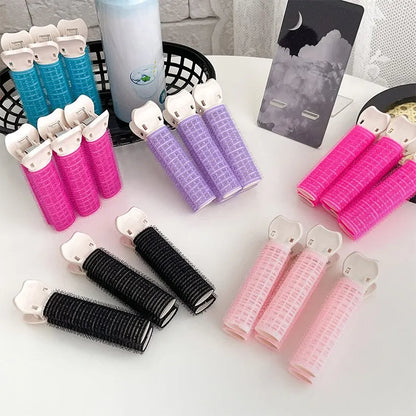 2Pcs Fluffy Bangs Hair Root Clips - Lazy Hair Top Styling Curling Barrel, Portable Korean Hair Rollers
