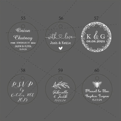 BY49 35mm Kraft & Black Paper Labels – Customizable Name & Date Wedding Decoration Stickers