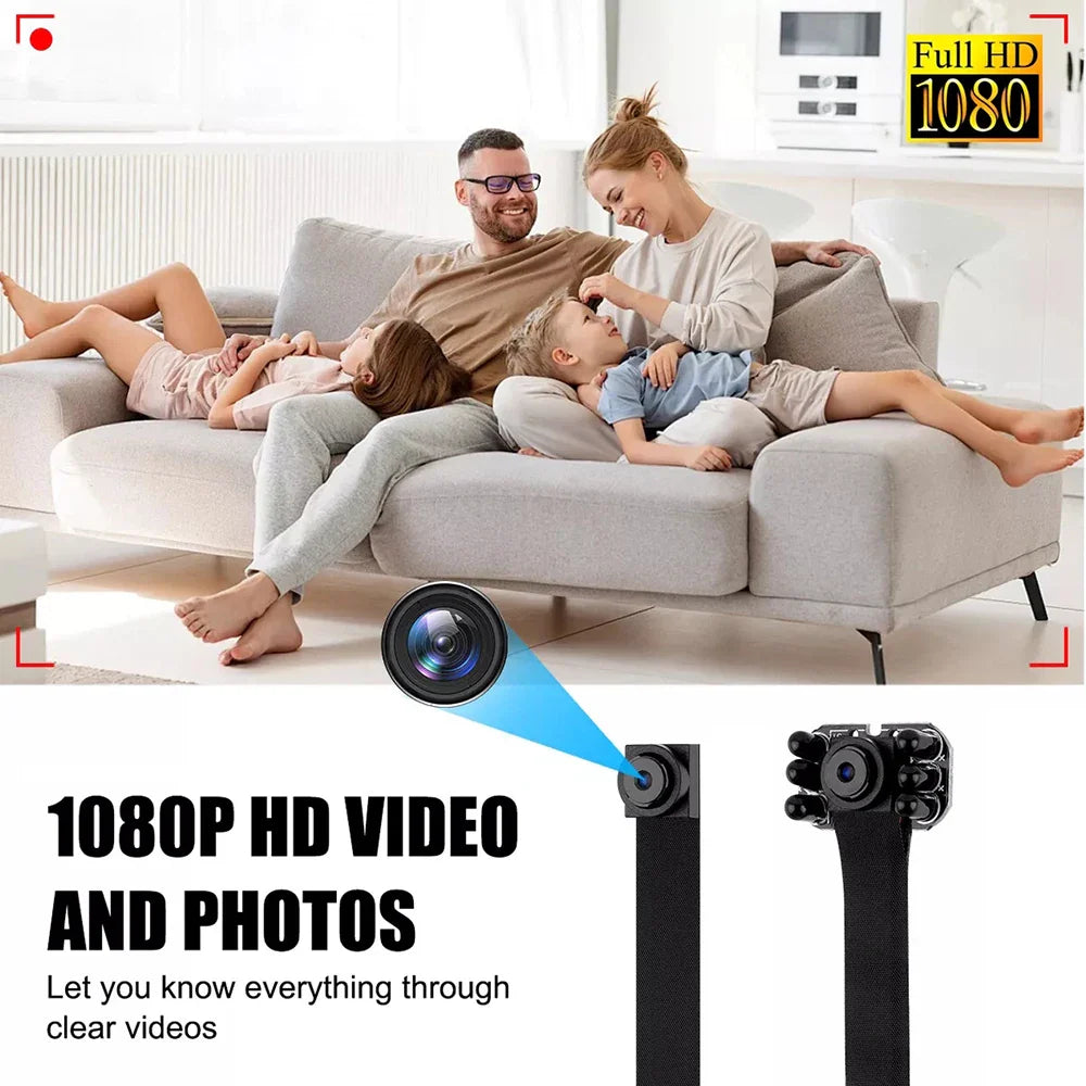 HD 1080P Mini WiFi Camera DIY Module — Nanny Cam with Wide-Angle, Motion Detection, Alarm, Recording, and Phone App Support