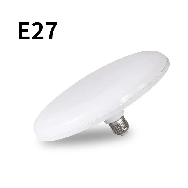 E27 LED Bulb Holder – UFO-Shaped Energy-Saving Lamp, 20/30/40/60/100W White Light for Home, Living Room & Bedroom