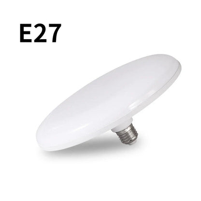 E27 LED Bulb Holder – UFO-Shaped Energy-Saving Lamp, 20/30/40/60/100W White Light for Home, Living Room & Bedroom