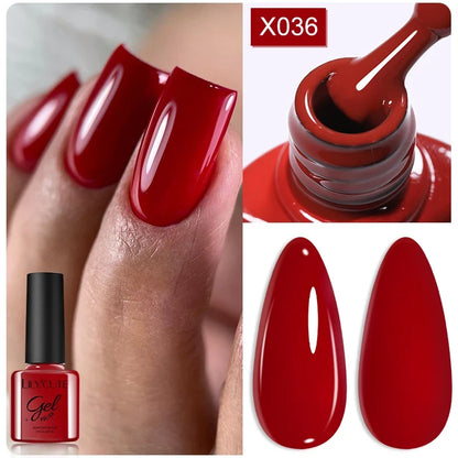 LILYCUTE Solid Color Gel Nail Polish 7ml - Semi-Permanent Soak Off UV LED Gel Varnish for Nail Manicure Art