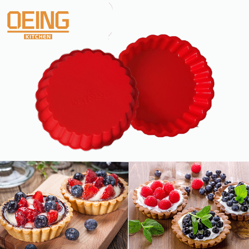 3PCS Silicone Tart Molds – Non-Stick Round Fluted Quiche & Flan Pan with Loose Bases for Cake & Pizza Baking