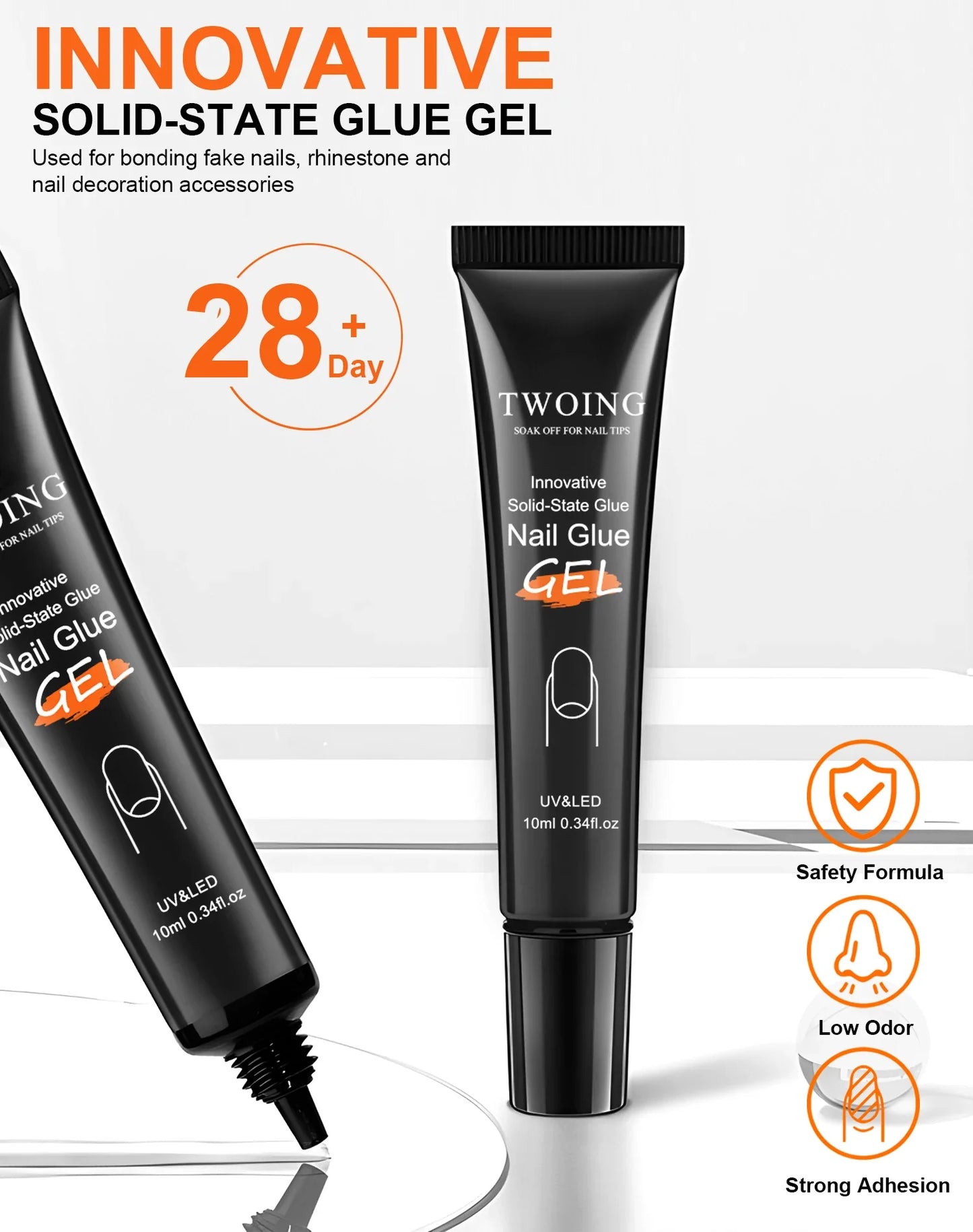 Solid Nail Glue for Press-On Nails – Acrylic Gel Adhesive for Manicure Extensions and Long-Lasting False Nails