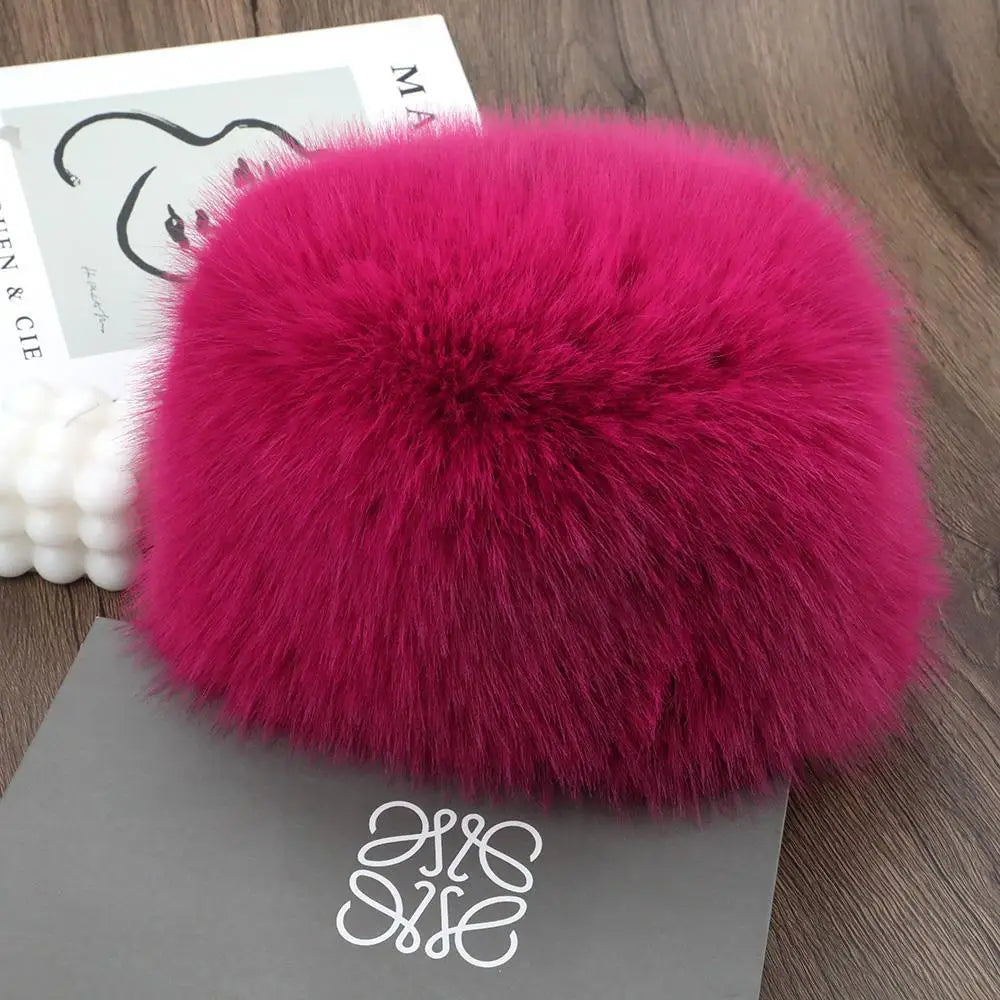 Women’s Winter Fluffy Fur Hat – Thick Warm Faux Fur Ski Cap, Russian Mink Fisherman Style, Windproof