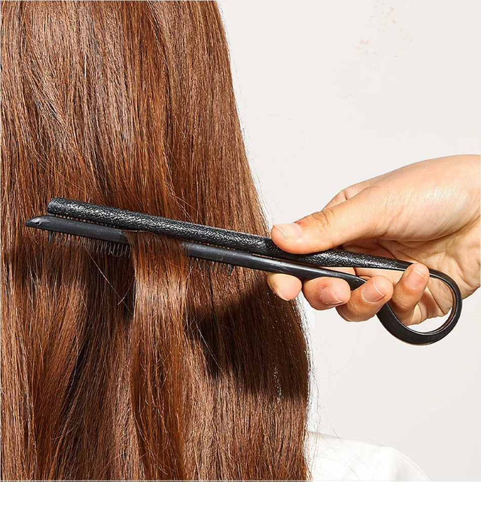 Hair Straightening Comb - V-Type Straightening Brush for Women, DIY Salon Haircut & Professional Styling Tool
