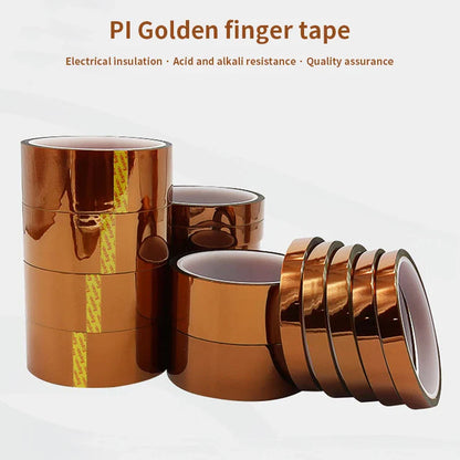30m Gold Finger High-Temp Polyimide Tape – Anti-Static PET Insulation Tape for Lithium Batteries, Multi-Size Options