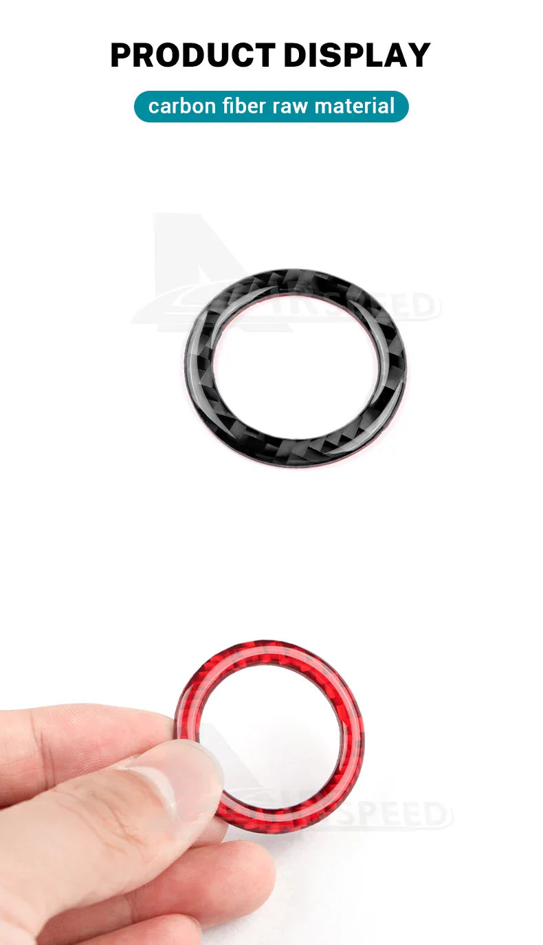Soft Carbon Fiber Sticker — Interior Trim for Tesla Model 3 Highland 2024 & Model Y 2025, Car Trunk Switch Button Accessory
