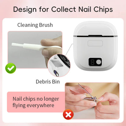 Electric Nail Clipper – 3-Speed Automatic Nail Cutter with Storage, LCD Light & USB Charging for Adults, Seniors, Babies, and Kids