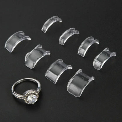 Silicone Invisible Ring Sizer Set – 8 Sizes Anti-Slip Ring Adjuster & Retainer for Loose & Large Rings Fit Fix Holder