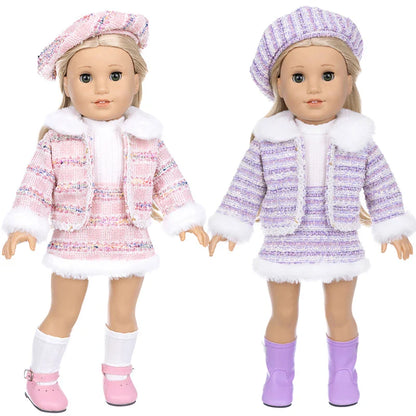 18-Inch Girl Doll Winter Coat — 43cm Baby Doll Jacket Outfit for Dressing