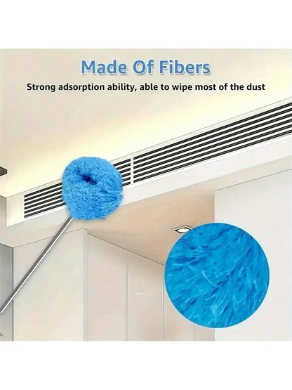 Extendable Microfiber Ceiling Fan Duster – Long Handle Dust Locking Reusable Cleaning Brush