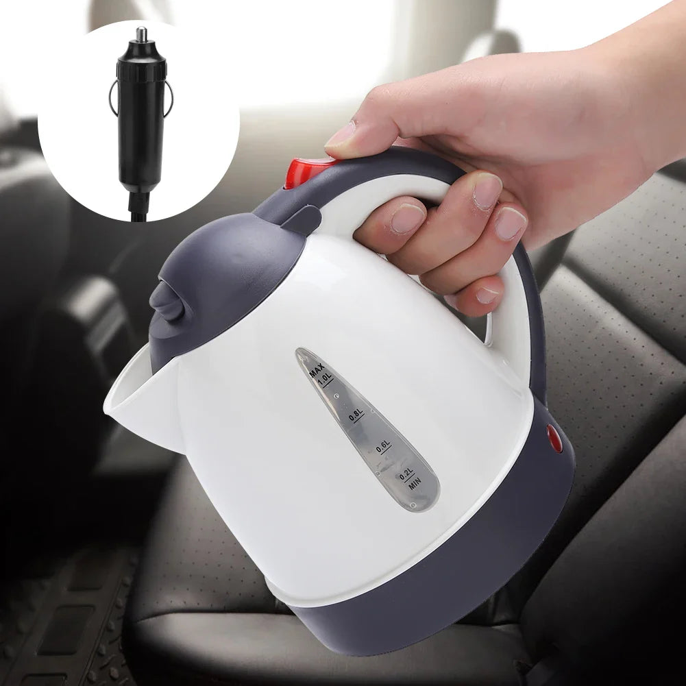 12V/24V Vehicle Truck Electric Kettle – 1000ml Large Capacity Portable Travel Hot Water Boiler for Coffee & Tea