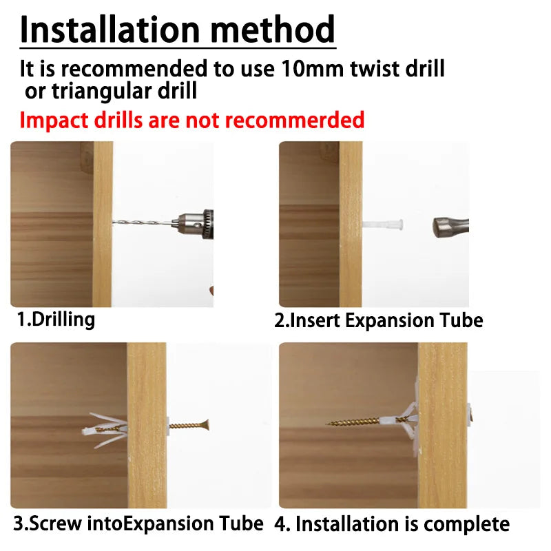 Plastic Expansion Drywall Anchor Kit — Self-Drilling Screws for Gypsum Board, Hollow Brick & Fiberboard