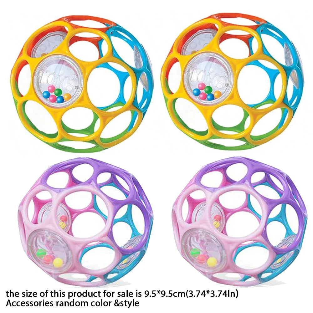 Soft Baby Grasping Rattle Ball – Early Education Sensory Toy with Bell, Random Color for Infants