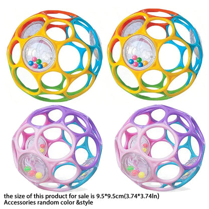 Soft Baby Grasping Rattle Ball – Early Education Sensory Toy with Bell, Random Color for Infants