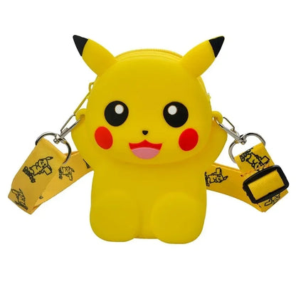 Cute Pikachu Silicone Purse – Pokémon Anime Shoulder Bag for Kids, Small Storage Princess Messenger Gift