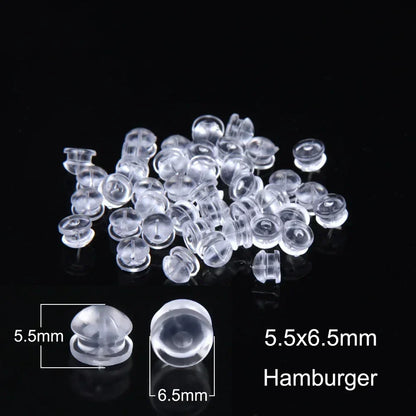 50–2000PCS Soft Silicone Earring Back Stoppers – Clear Rubber Stud Earring Safety Backs, DIY Jewelry Findings Accessories for Secure Fit